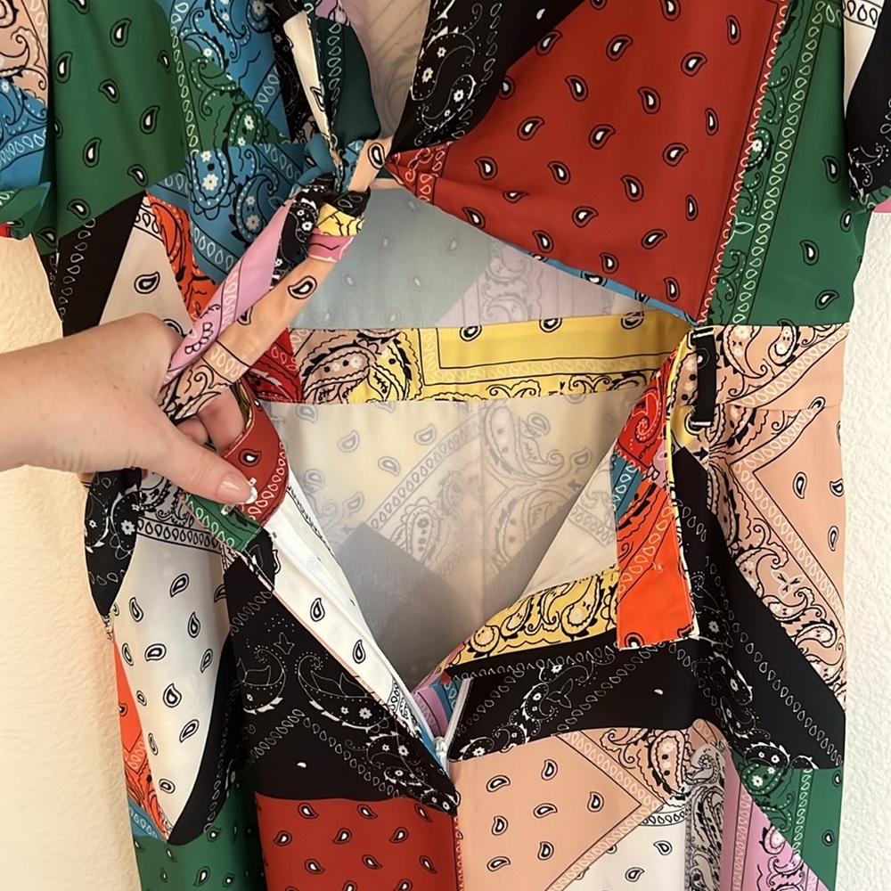 Staud Multicolor Patchwork Dress - image 6